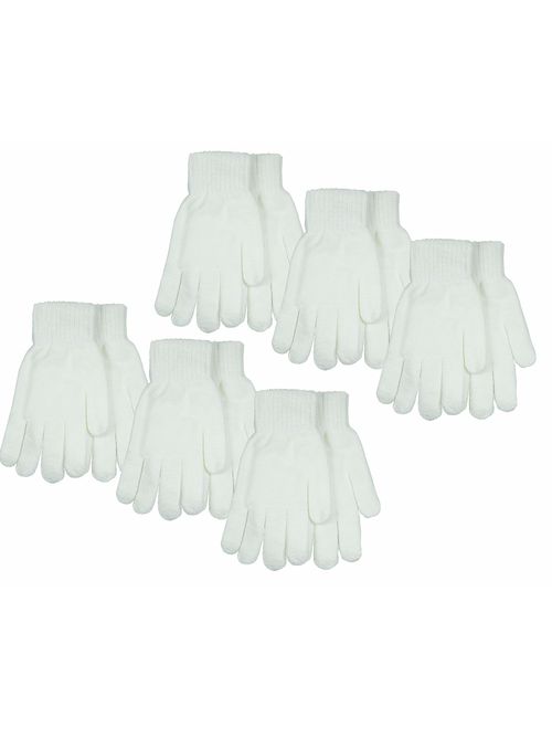 Gelante 6-12 Pairs Adult Winter Knitted Magic Stretch Gloves