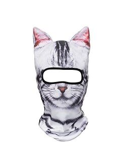 WTACTFUL 3D Stand Ears Animal Balaclava Face Mask for Music Festivals, Raves, Ski, Halloween, Party Outdoor Activities