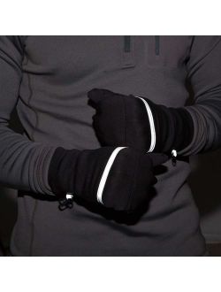 TrailHeads Men's Power Stretch Convertible Mittens | Fingerless Gloves
