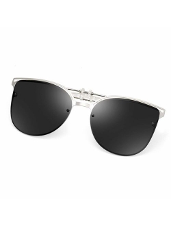 Polarized Clip-on Sunglasses Anti-Glare UV 400 Protection Aviator/Cateye Sun Glasses Clip On Prescription Glasses