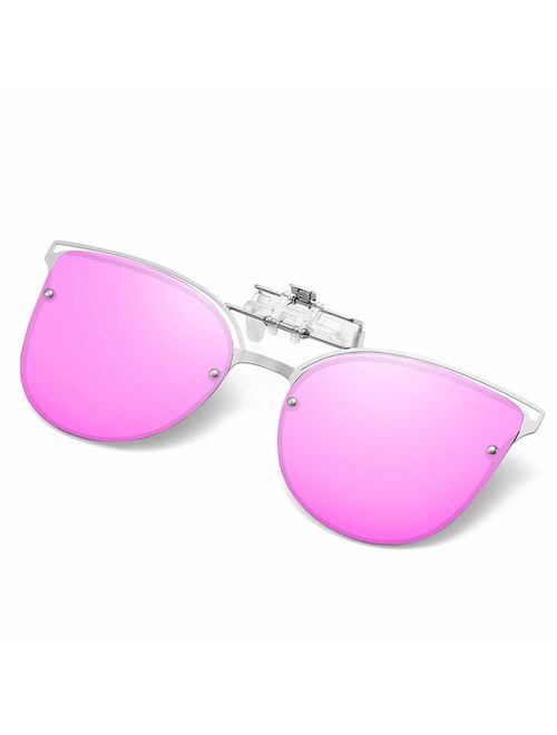 Polarized Clip-on Sunglasses Anti-Glare UV 400 Protection Aviator/Cateye Sun Glasses Clip On Prescription Glasses