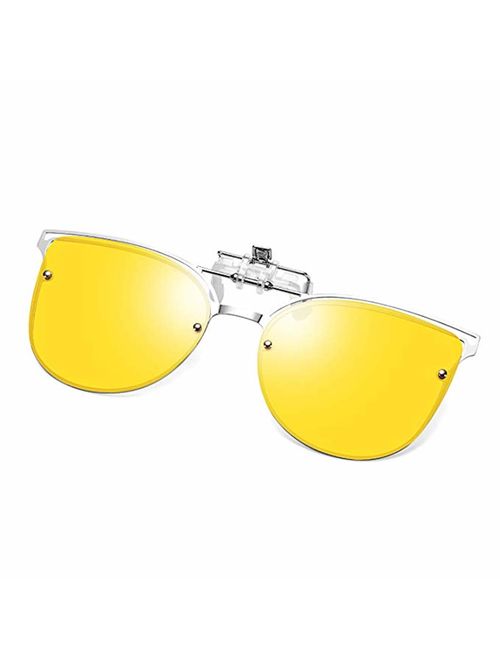 Polarized Clip-on Sunglasses Anti-Glare UV 400 Protection Aviator/Cateye Sun Glasses Clip On Prescription Glasses