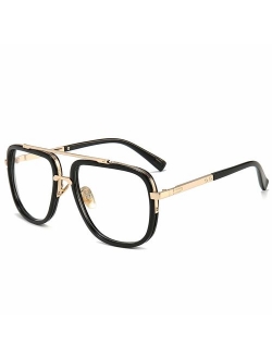 Oversized Square Sunglasses for Men Women Pilot Shades Gold Frame Retro Brand Designer