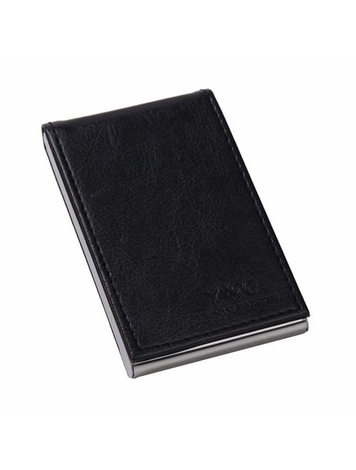 Y&G Men's Fashion Unisex Leather PU Business Card Holder with Magnetic