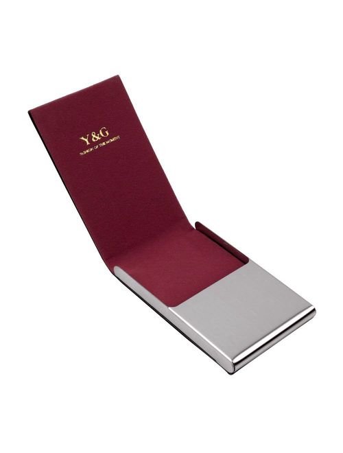 Y&G Men's Fashion Unisex Leather PU Business Card Holder with Magnetic