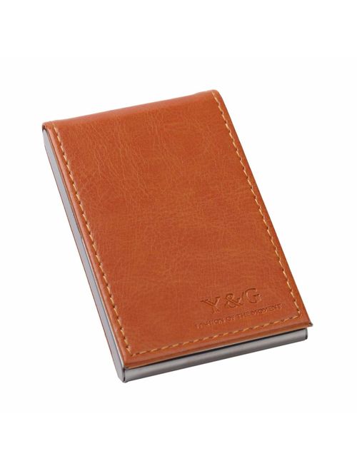 Y&G Men's Fashion Unisex Leather PU Business Card Holder with Magnetic