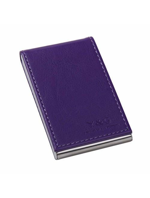 Y&G Men's Fashion Unisex Leather PU Business Card Holder with Magnetic