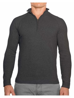 CC Perfect Slim Fit 1/4 Quarter Zip Pullover Men | Durable Wash Friendly Mens Sweater | Soft Fitted Sweaters for Men