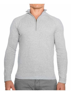 CC Perfect Slim Fit 1/4 Quarter Zip Pullover Men | Durable Wash Friendly Mens Sweater | Soft Fitted Sweaters for Men