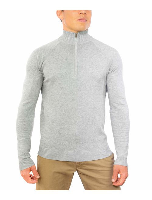 CC Perfect Slim Fit 1/4 Quarter Zip Pullover Men | Durable Wash Friendly Mens Sweater | Soft Fitted Sweaters for Men