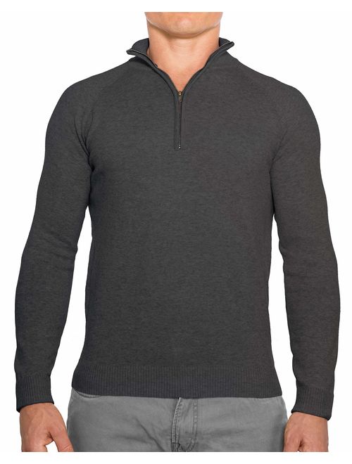 CC Perfect Slim Fit 1/4 Quarter Zip Pullover Men | Durable Wash Friendly Mens Sweater | Soft Fitted Sweaters for Men