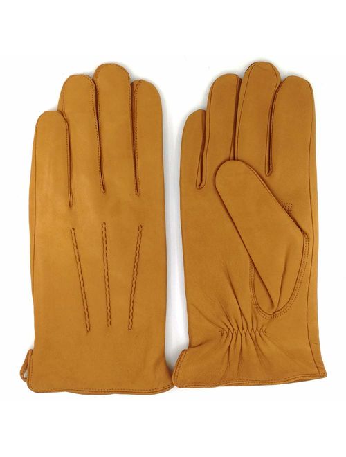 Luxury Soft Leather Gloves for Men - Sheep and Deer Skin Leather Men's Gloves Cashmere or Wool Lined Winter