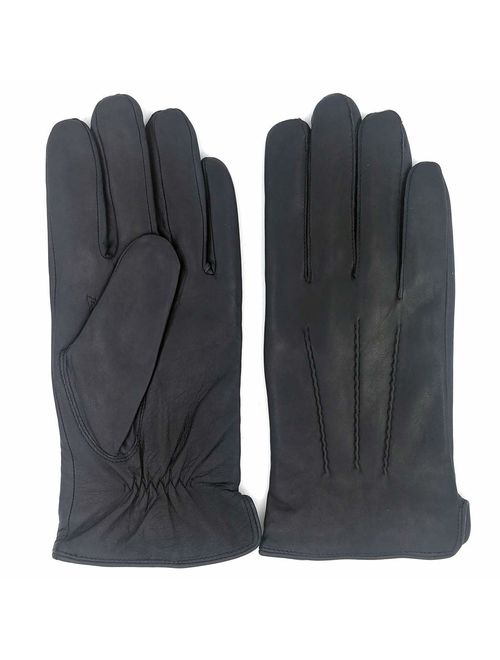 Luxury Soft Leather Gloves for Men - Sheep and Deer Skin Leather Men's Gloves Cashmere or Wool Lined Winter