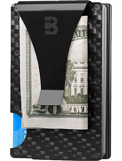 Carbon Fiber Money Clip Wallet - Minimalist Rfid Blocking Wallet