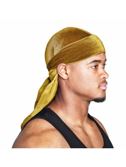 Snatched Flames Velvet Du-Rag-Premium Quality-Wave Cap Long Straps