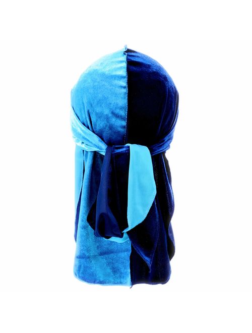 Snatched Flames Velvet Du-Rag-Premium Quality-Wave Cap Long Straps