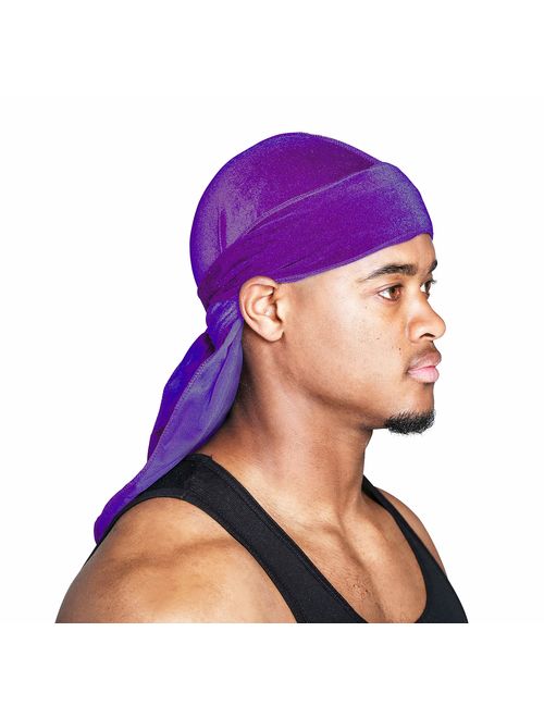 Snatched Flames Velvet Du-Rag-Premium Quality-Wave Cap Long Straps