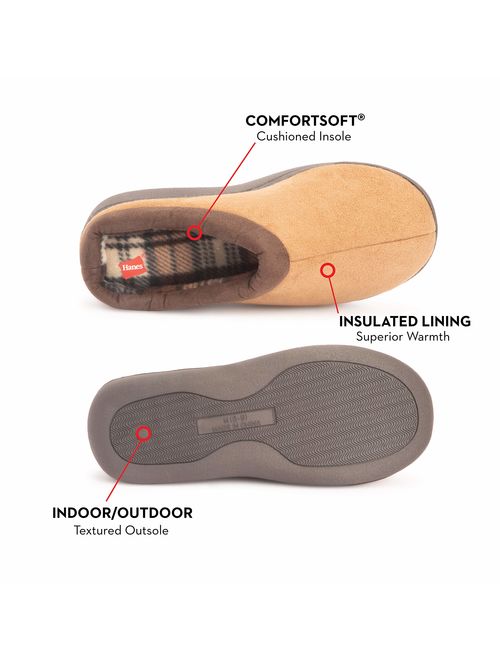 Hanes Men's Memory Foam Indoor Outdoor Clog Slipper Shoe with Fresh IQ