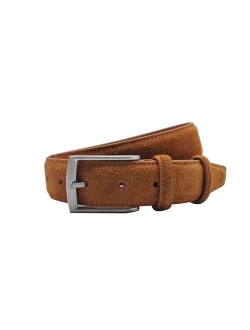 Ground Mind Extra Thickness Suede Leather Belt for Men Casual Jeans & Dress Belts 34mm Wide