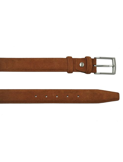 Ground Mind Extra Thickness Suede Leather Belt for Men Casual Jeans & Dress Belts 34mm Wide