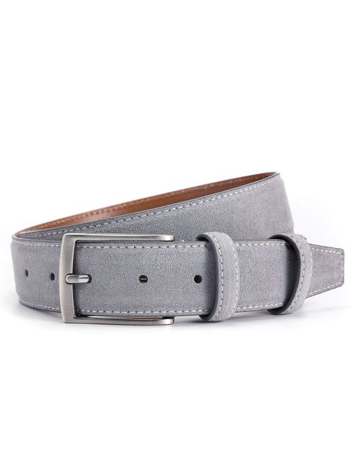 Ground Mind Extra Thickness Suede Leather Belt for Men Casual Jeans & Dress Belts 34mm Wide