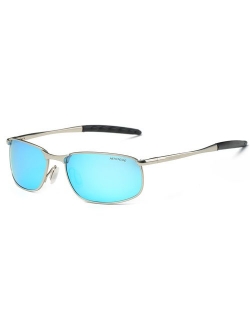 AEVOGUE Polarized Sunglasses For Men Rectangle Metal Frame Retro Sun Glasses AE0395