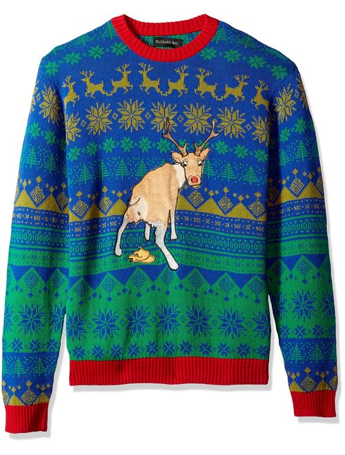 Blizzard Bay Men's Ugly Christmas Reindeer Sweater 