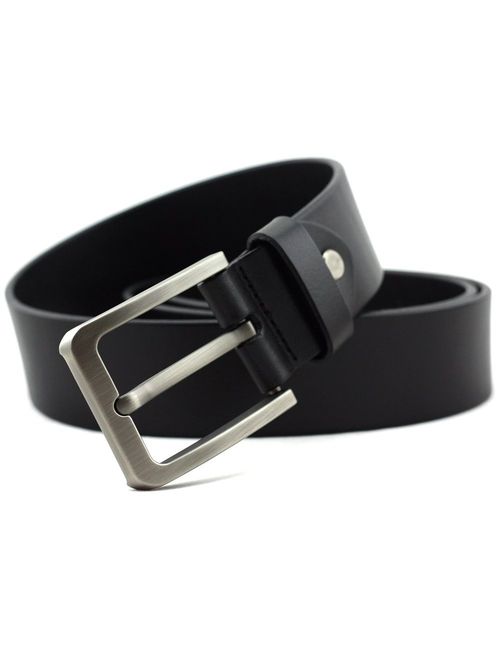 Kaleido Men Classic Dress Leather Belt Genuine Leather with Single Prong Buckle