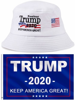 Jetec Donald Trump 2020 Hat and Keep America Great 3 x 5 Feet Flag with Grommets and for Supporting President Election