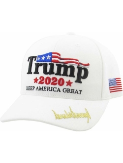 Make America Great Again Our President Donald Trump Slogan with USA Flag Cap Adjustable Baseball Hat Red