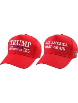 Make America Great Again Our President Donald Trump Slogan with USA Flag Cap Adjustable Baseball Hat Red
