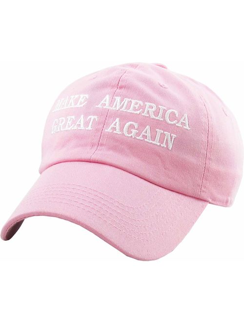 Make America Great Again Our President Donald Trump Slogan with USA Flag Cap Adjustable Baseball Hat Red