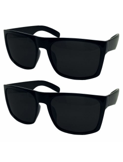 2 Pack XL Polarized Men's Big Wide Frame Sunglasses - Big Head Fit