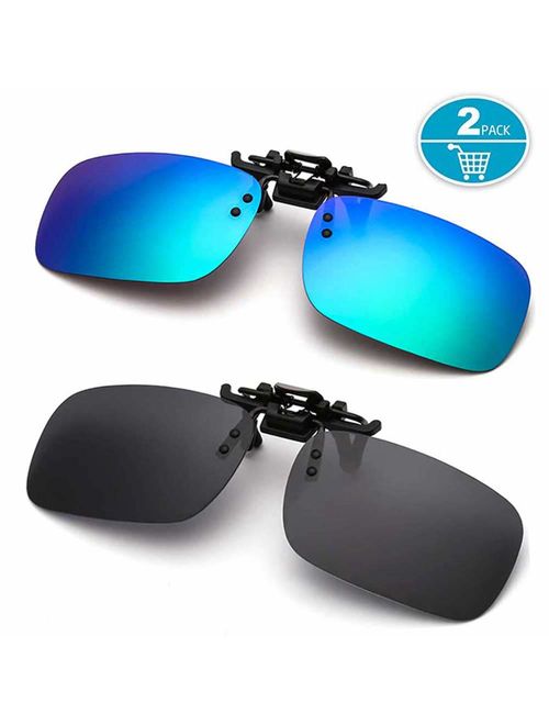 Polarized Clip-on Sunglasses Anti-Glare Driving Glasses for Prescription Glasses