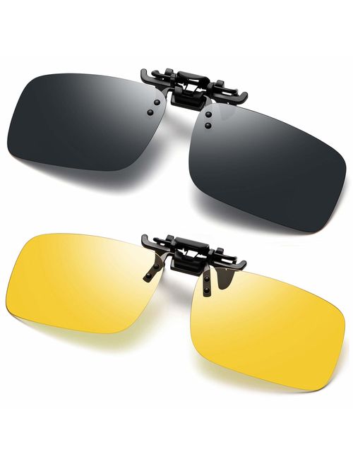 Polarized Clip-on Sunglasses Anti-Glare Driving Glasses for Prescription Glasses