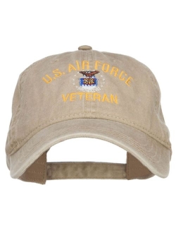 e4Hats.com US Air Force Veteran Military Embroidered Washed Cap