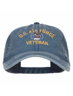 e4Hats.com US Air Force Veteran Military Embroidered Washed Cap