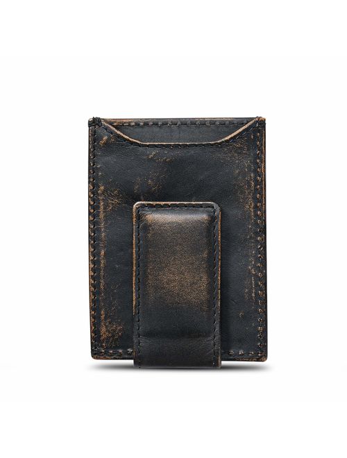 HOJ Co. SKULL Front Pocket Wallet | Slim Money Clip Wallet | Strong Magnetic Money Clip | Motorcycle Wallet