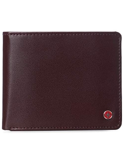 RFID Mathias Mens Wallet Deluxe Capacity Passcase Bifold With Divided Bill Section Camden Collection Comes in a Gift Box