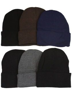 ToBeInStyle Men's Pack of 6 Double Layered Beanies