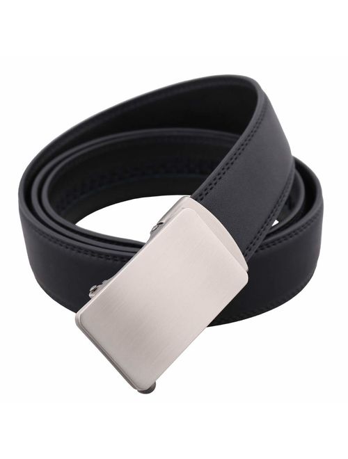 Go-Tan Men's Ratchet Dress Leather Belt Adjustable Belt for Men Trim To Fit