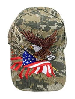 aesthetinc Patriotic American Flag Design Baseball Cap USA 3D Embroidery