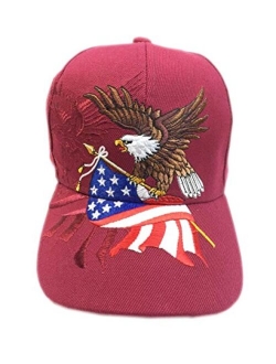 aesthetinc Patriotic American Flag Design Baseball Cap USA 3D Embroidery