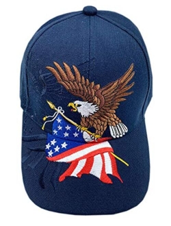 aesthetinc Patriotic American Flag Design Baseball Cap USA 3D Embroidery