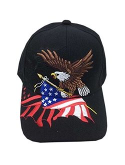 aesthetinc Patriotic American Flag Design Baseball Cap USA 3D Embroidery