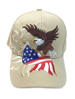 aesthetinc Patriotic American Flag Design Baseball Cap USA 3D Embroidery