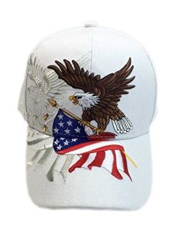 aesthetinc Patriotic American Flag Design Baseball Cap USA 3D Embroidery