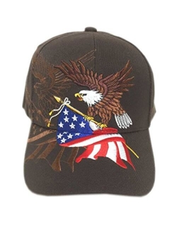 aesthetinc Patriotic American Flag Design Baseball Cap USA 3D Embroidery