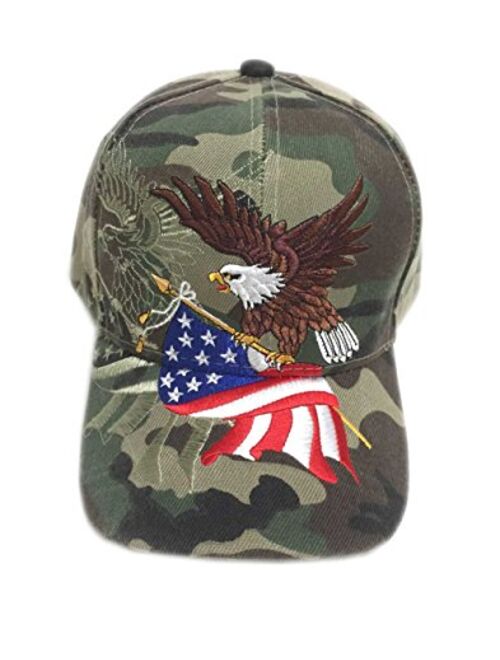 aesthetinc Patriotic American Flag Design Baseball Cap USA 3D Embroidery