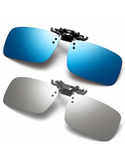 Polarized Clip on Sunglasses Anti-Glare UV 400 Protection Fishing Driving Sunglasses for Prescription Glasses